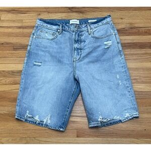 Frame Le Vintage‎ Women's 32 Blue Shorts Denim Cotton Bermuda Distressed Casual